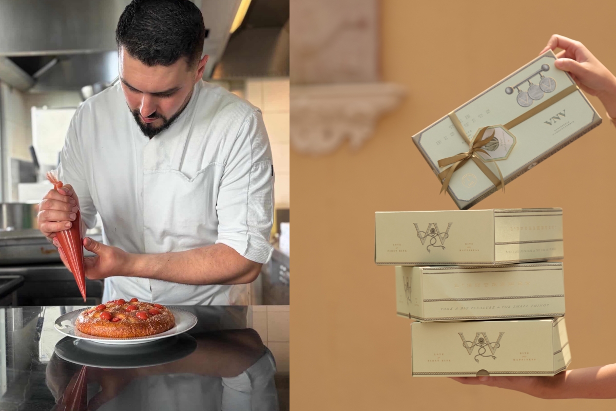 半島酒店甜點師 Sylvain Louboutin、VNV兩週年活動情境照。（圖片提供：VNV Pâtisserie et Chocolaterie）