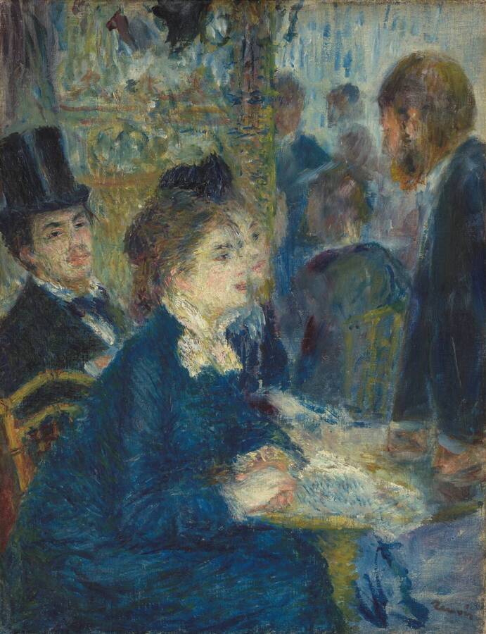 本展也展出莫內、雷諾瓦等印象派大師的經典作品。In the Café, c. 1877 Auguste Renoir (1841-1919)（圖片來源：Kröller-Müller Museum）