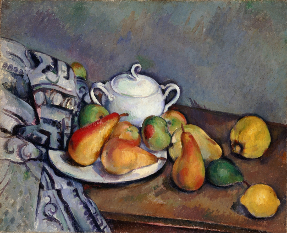 Paul Cezanne, Sugar Bowl, Pears and Tablecloth, 1893-1894, Pola Museum of Art