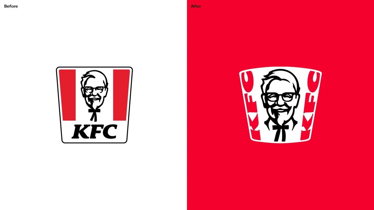 肯德基KFC新舊LOGO（圖片來源：JKR）