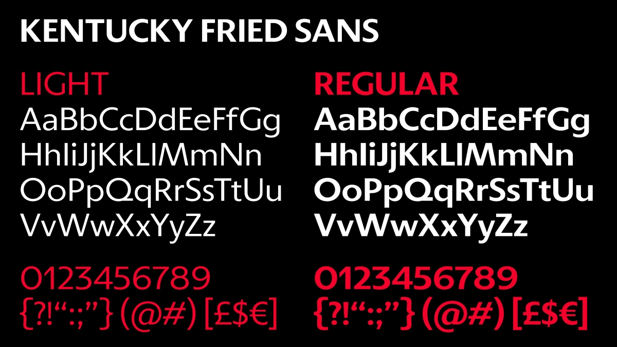 Kentucky Fried Sans則是特別為較小字級而設計。（圖片來源：Studio DRAMA）