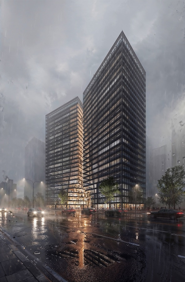 MVRDV設計南港雙塔！「忠泰昆陽園區」建築如單塔一分為二，「裂縫」創造廣場、引導動線