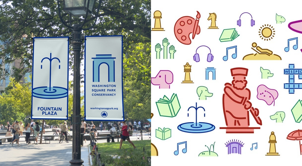 紐約「華盛頓廣場公園保護協會」全新品牌識別！Pentagram以地標廣場拱門為靈感，打造公園生動視覺設計