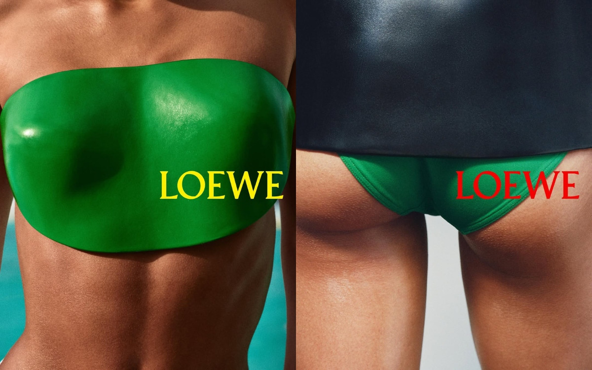 由Talia Chetrit掌鏡之Loewe 2026秋冬（左）和2026春夏（右）形象廣告，淋漓發揮她擅於捕捉局部人體線條的獨到攝影語言。（圖片來源：Loewe Instagram @loewe）