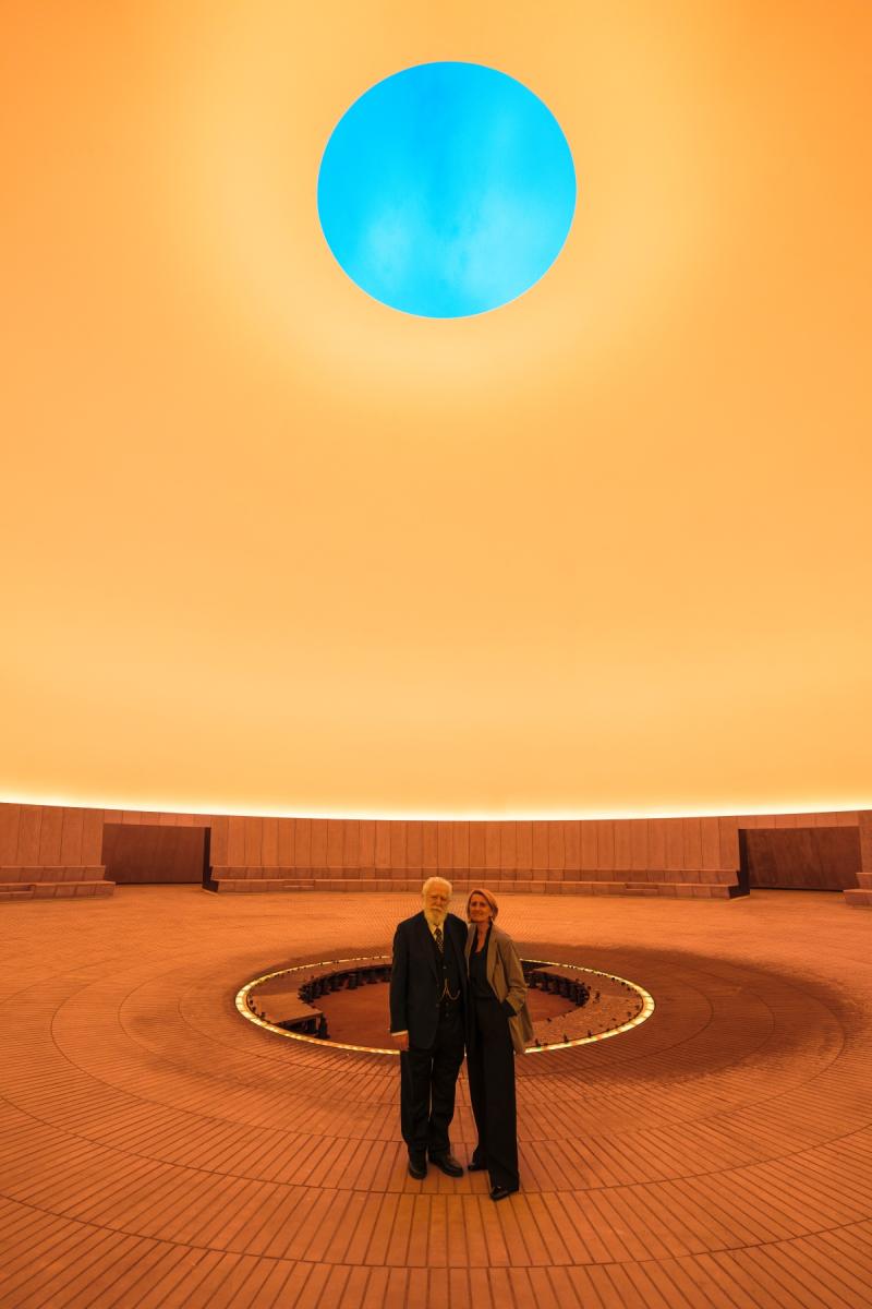 James Turrell, As Seen Below ‑ The Dome,a Skyspace by James Turrell.Photo: Mads Smidstrup © ARoS, 2025. FromJames Turrells visit in As Seen Below, June2025.