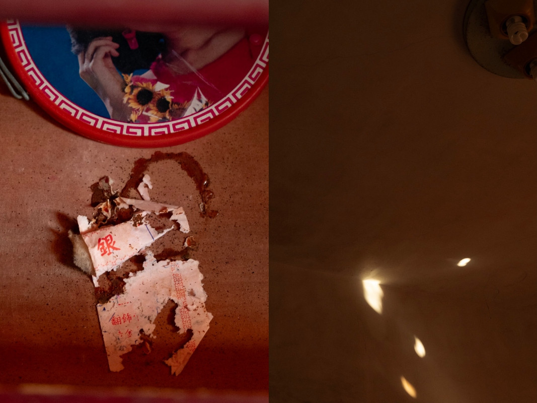 陳詠華攝影作品《梳妝台的中間抽屜（The Middle Drawer of a Dressing Table）》、《14:50的光斑（Sun Fragment at 14:50）》。（圖片提供：徠卡）