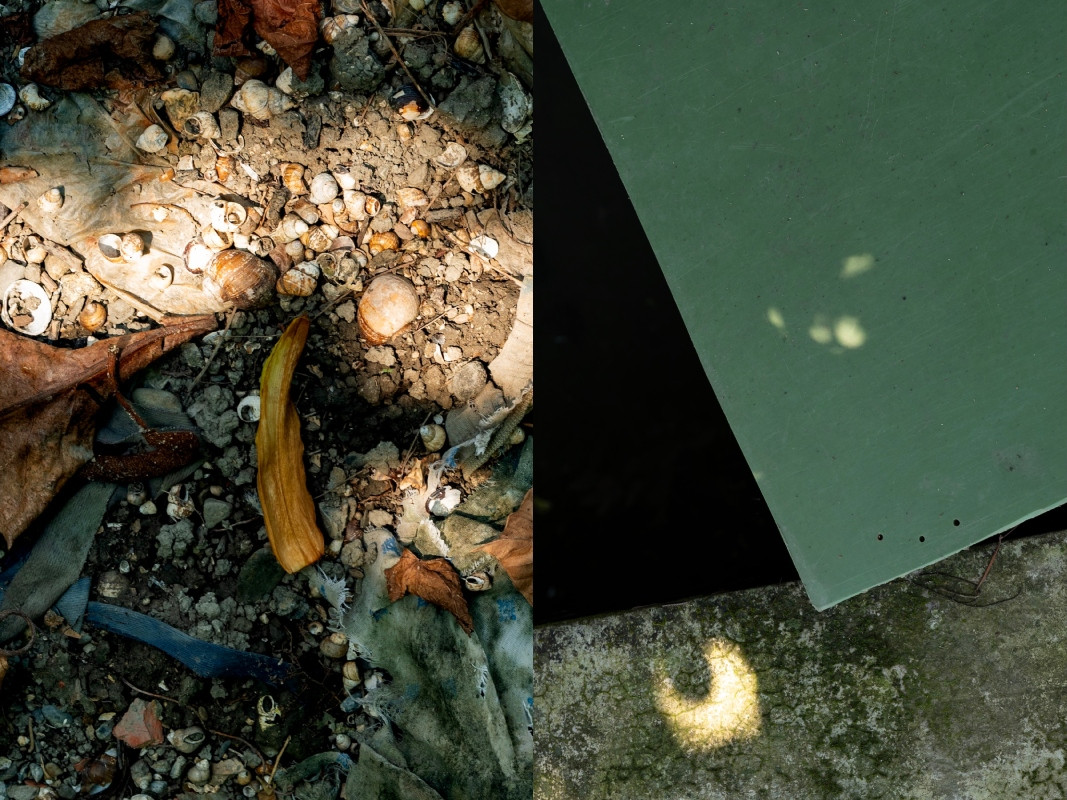 陳詠華攝影作品《河床餘色（Residual Color in Riverbed）》、《綠色月暈（Green Lunar Halo）》。（圖片提供：徠卡）