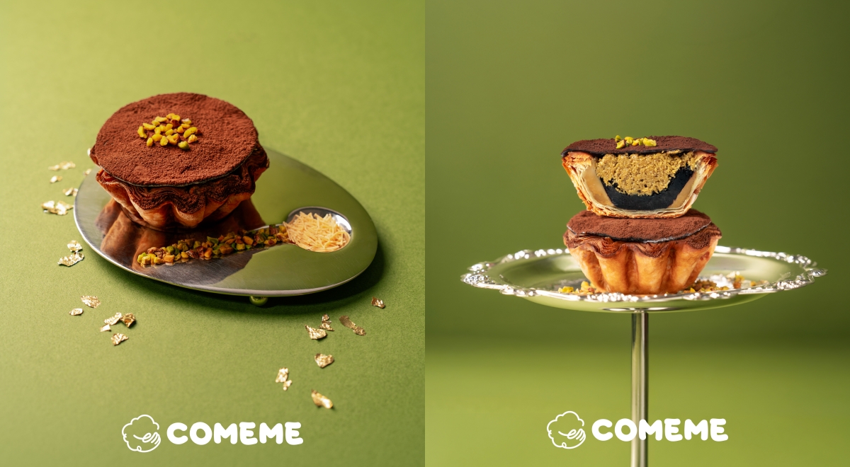 今夏最邪惡混血甜點！COMEME杜拜巧克力蛋塔2.0來了，軟糯麻糬＋開心果蛋液，這口咬下太幸福！
