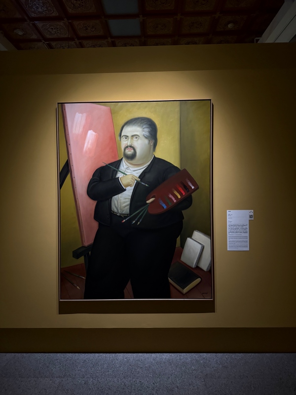 Lina說，父親出身在哥倫比亞麥德林小鎮，那裡非常偏遠，因此能在歐洲看到許多大師的藝術作品，成為了他生命的轉捩點。本圖為波特羅的《自畫像》（攝影：Adela Cheng）