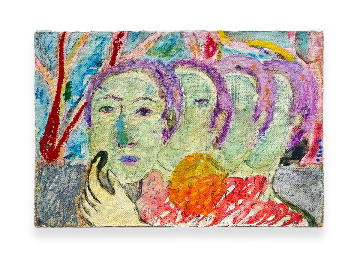 張可睿《敷面膜的人也是複製人》，2025，布面綜合媒介，23*16*5cm。（圖片提供：張可睿）