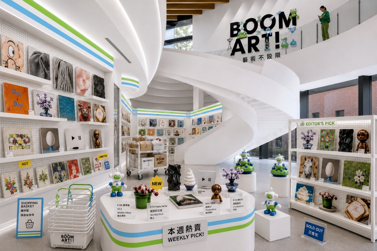 勤美術館「美術館便利商店」聯手全家便利商店，讓美術館的白盒子變身為最生活的日常劇場，找到你生活中最必備的藝術品。（圖片提供：勤美術館）