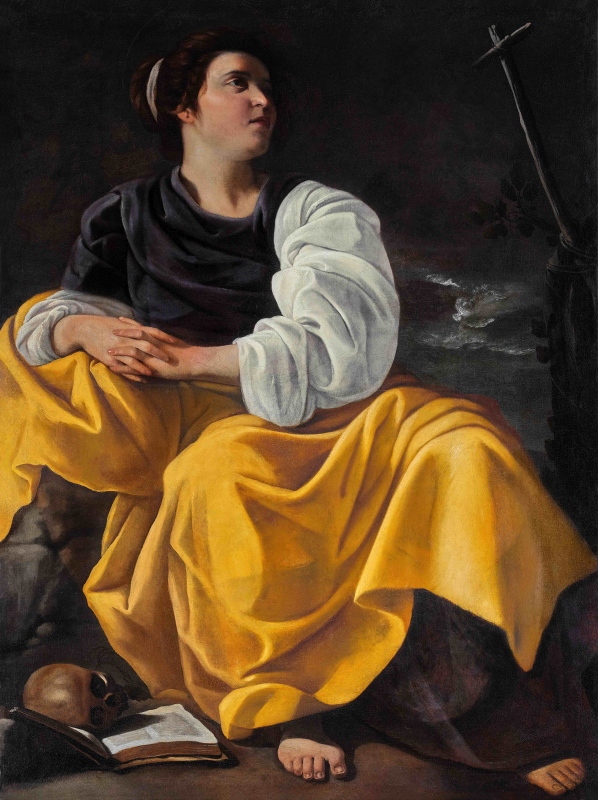 阿爾泰米西婭・簡提列斯基, 〈沉思中的抹大拉馬利亞〉, 1610s-1620s, 油彩、畫布, 156 × 117 cm, 含框 175 × 137 × 6.5 cm