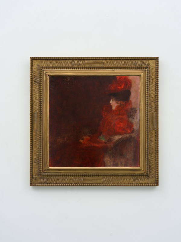 古斯塔夫．克林姆, 〈扶手椅上的女士〉, 1897–98, 油彩、木板, 52 × 52 cm 