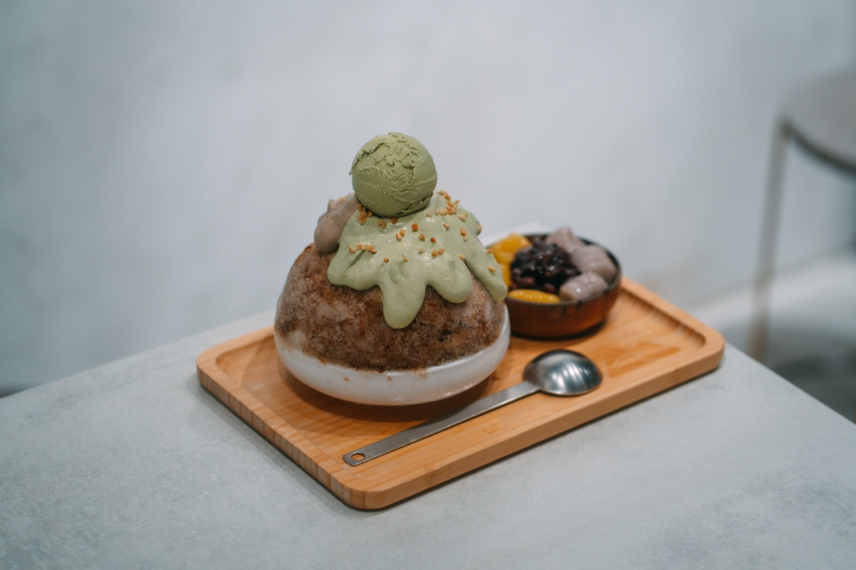 抹茶嫩仙草雪花盛盤。（圖片提供：誠品生活）