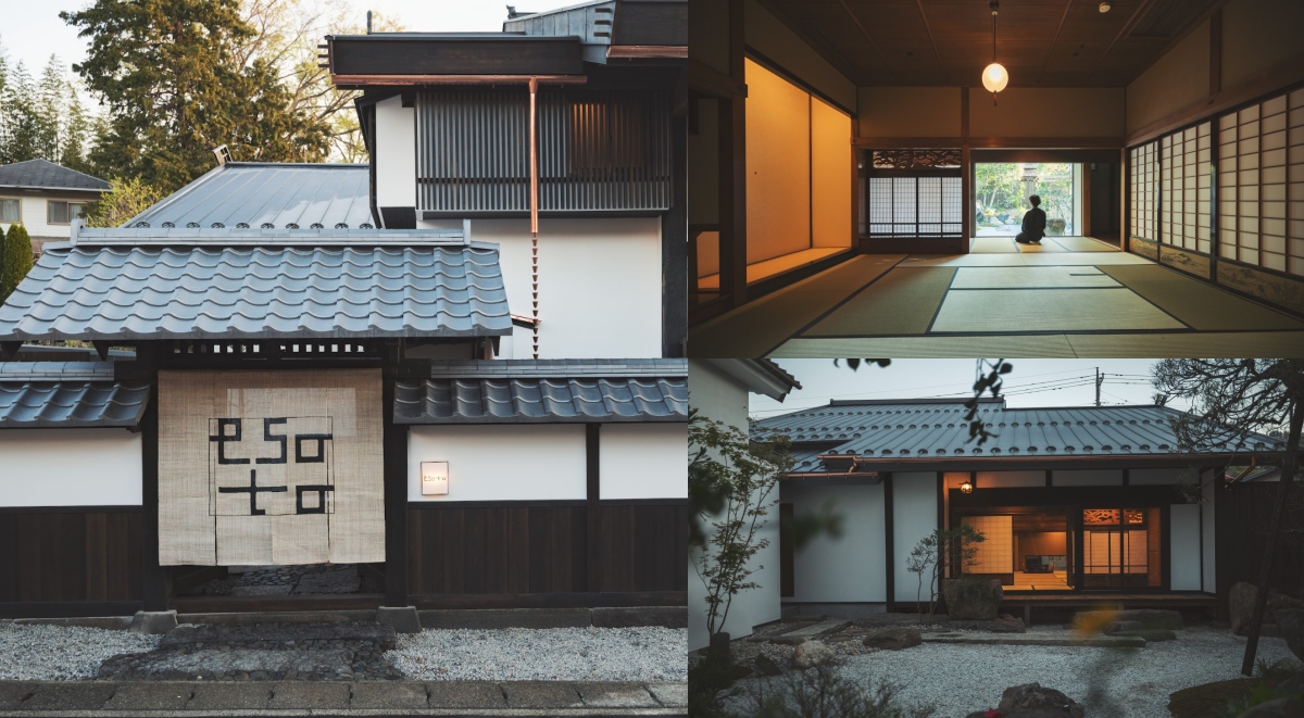 山梨百年老屋變身設計旅宿「宿場 esoto」！每日限定一組、深入清酒品牌七賢300年釀酒風土的五感住宿
