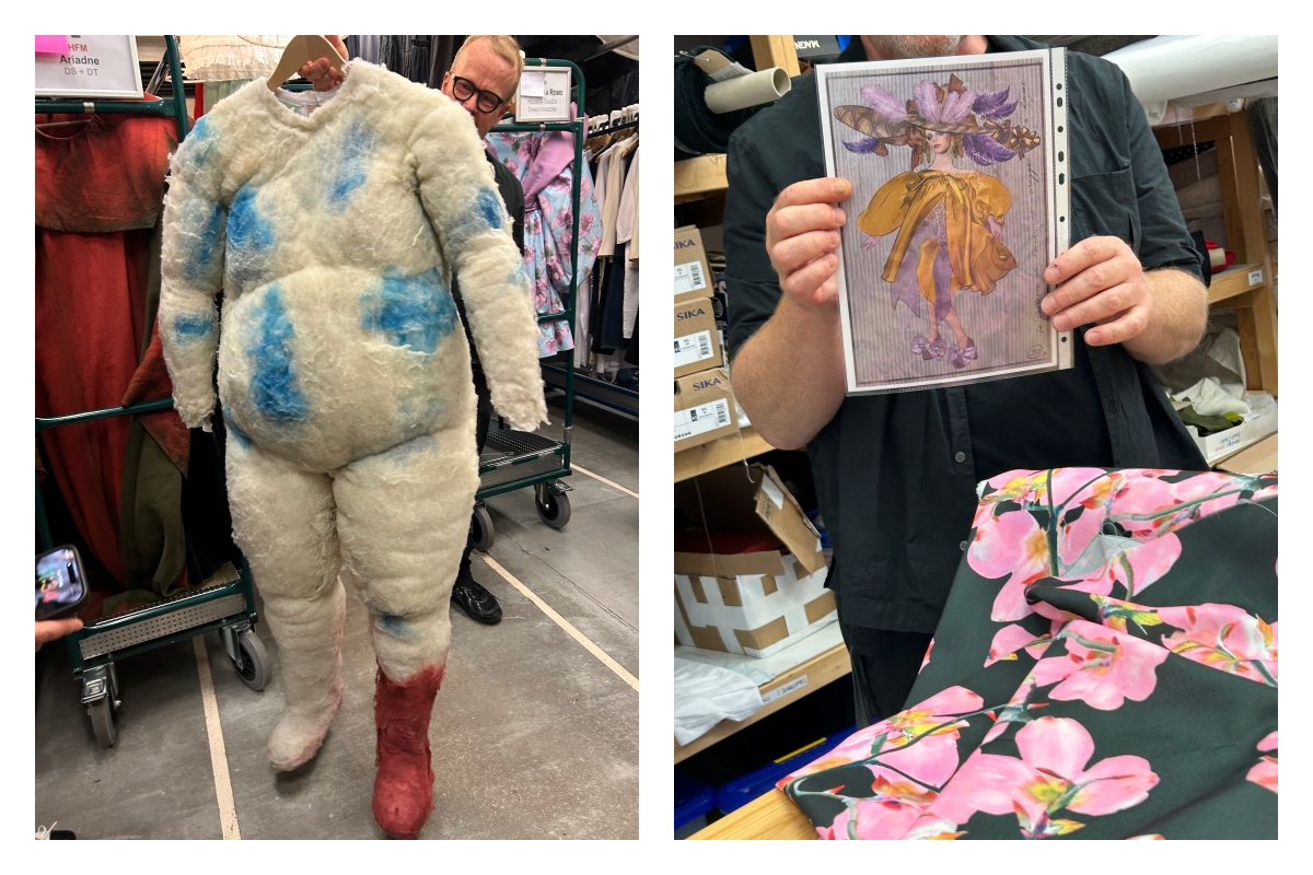 薩爾斯堡藝術節後台，服裝部門展示設計稿與成品。（攝影：張以潔）