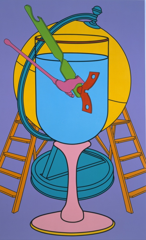 麥可．克雷格－馬丁《無題（酒杯）》，2000，壓克力彩、畫布，289.6 × 177.8 cm © Michael Craig-Martin. 藝術家版權所有，圖片提供：藝術家與高古軒