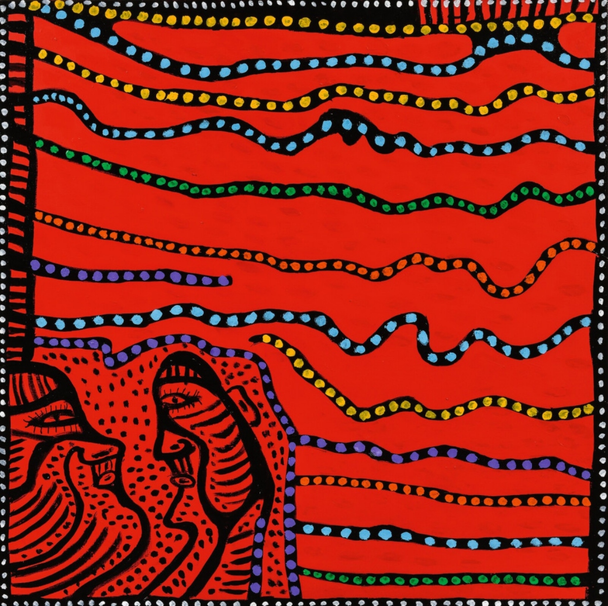 Yayoi Kusama, 'Every Day I Pray for Love', 2022. Acrylic on canvas, 100 x 100 cm. Collection of the artist. Courtesy of Ota Fine Arts. © YAYOI KUSAMA