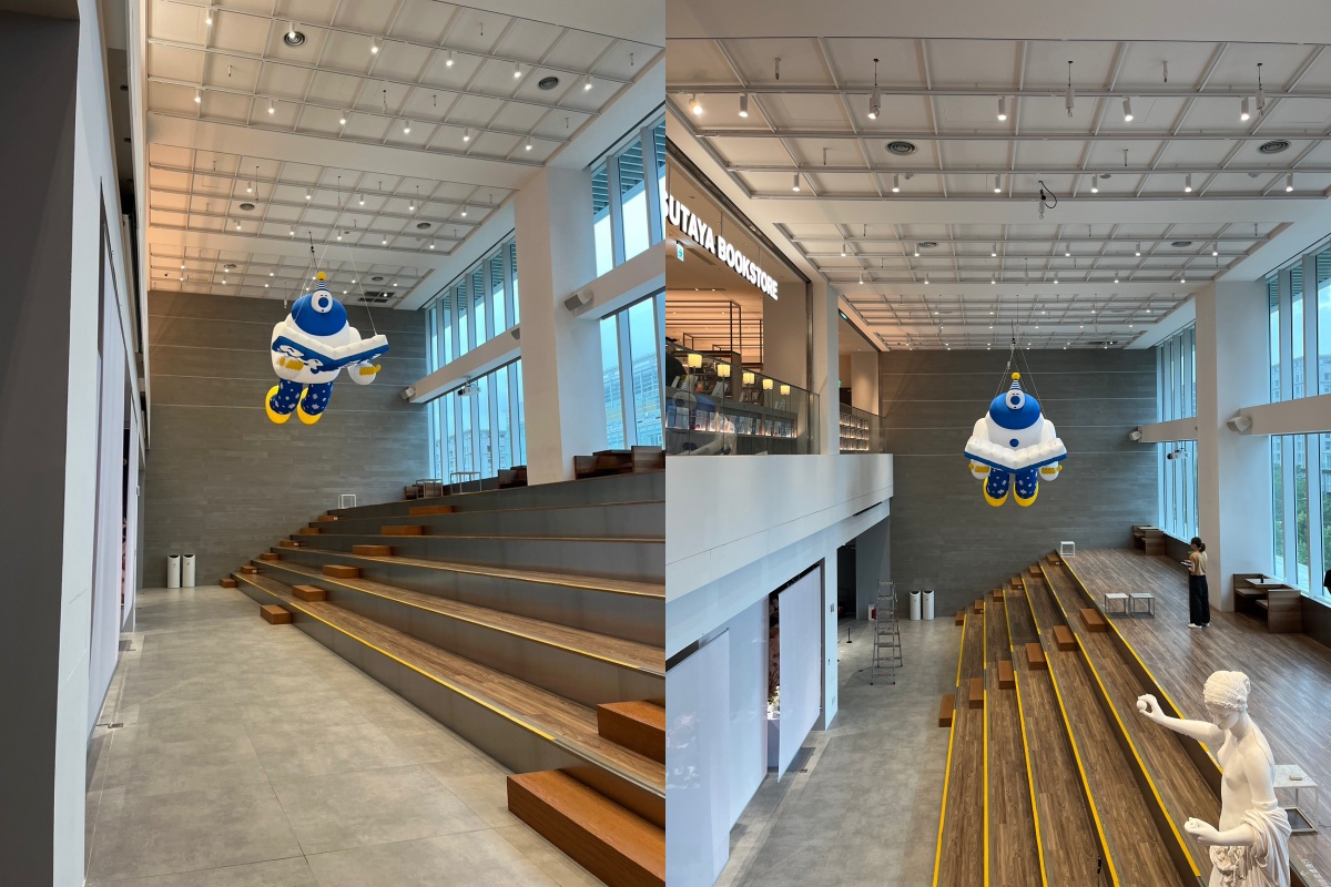 NOKE 忠泰樂生活 3 樓大階梯於 2025 年「冰市 Chill on Ice」冰上市集音樂節期間。（圖片提供：NOKE 忠泰樂生活）