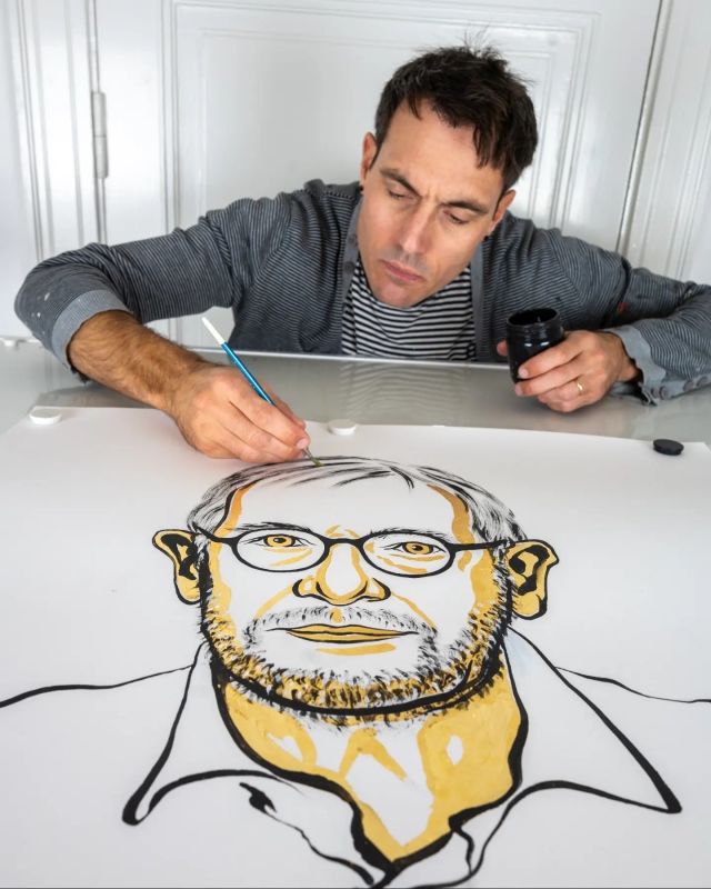 視覺藝術家Niklas Elmehed為每年諾貝爾獎得主畫下肖像。（圖片來源：Niklas Elmehed IG）