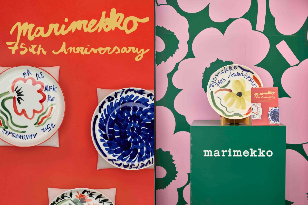 Marimekko 75週年限定手繪藝術盤，以自由筆觸展現品牌獨有的色彩語彙。（圖片提供：Marimekko）
