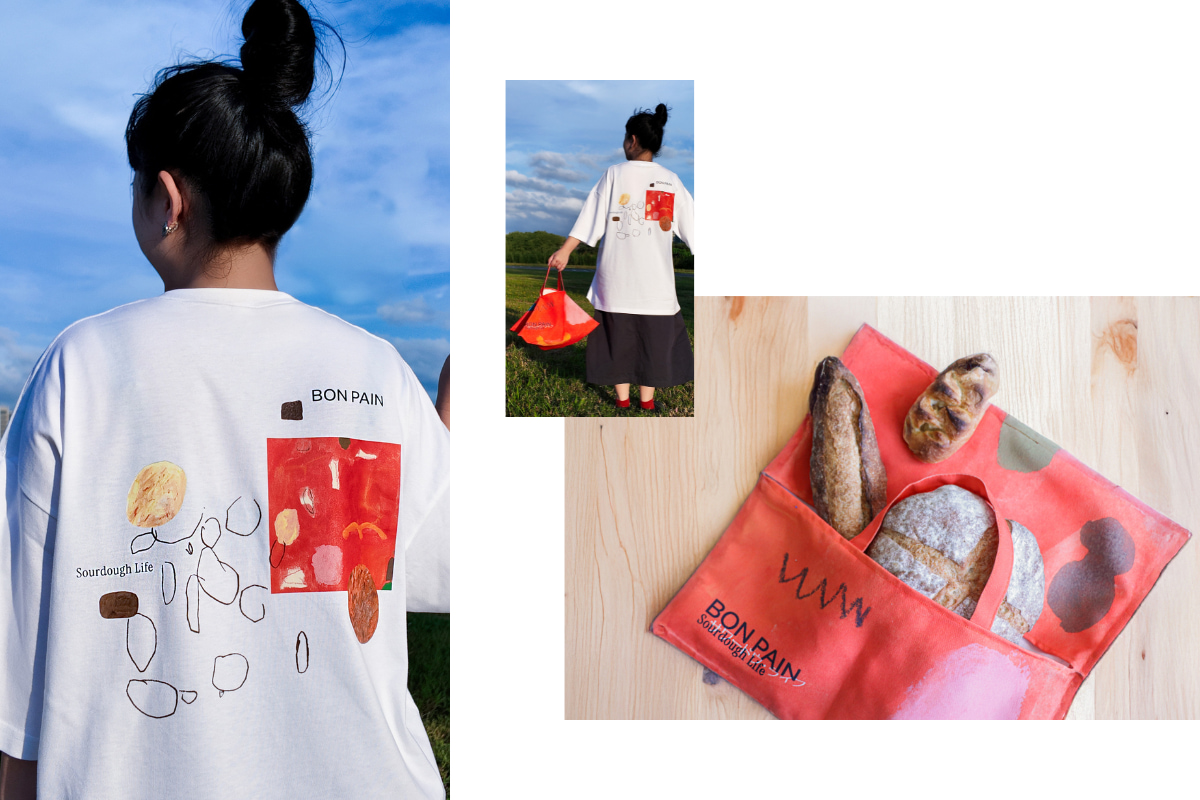 2026 Bon Pain麵包祭限定周邊商品：高磅數T-shirt、帆布提袋。（圖片提供：苗林行）